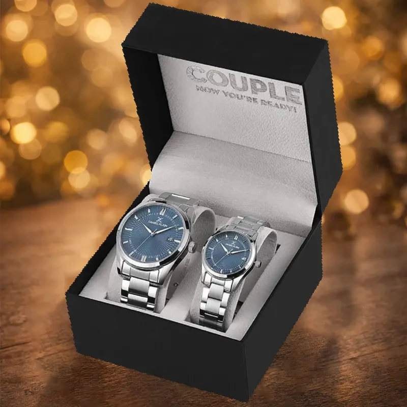Daniel Klein Blue Dial Stainless Steel Pair Watch- DK.6.14091-3